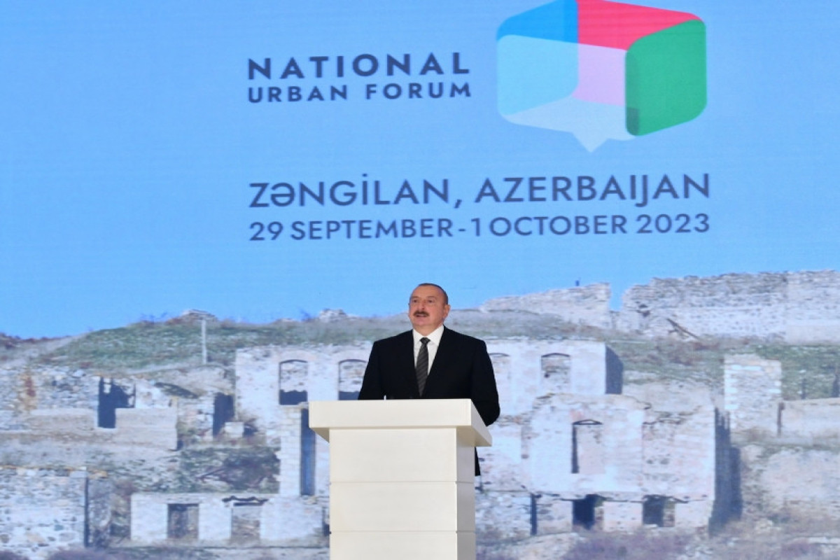 The 2nd Azerbaijan National Urban Forum gets underway in Zangilan, President Ilham Aliyev is attending opening ceremony