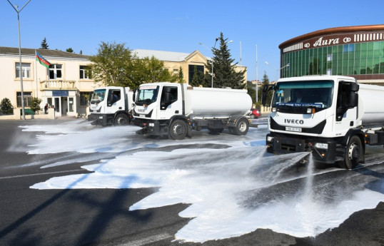 Bu gün Bakının 547 küçəsi yuyulub - FOTO  - YENİLƏNİB 