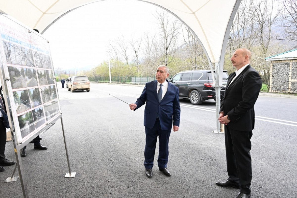Prezident İlham Əliyev avtomobil yolunun açılışında iştirak edib - YENİLƏNİB 