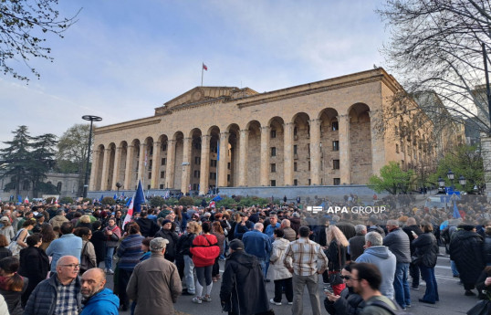 Tbilisidə parlament binası önündə genişmiqyaslı etiraz aksiyası keçirilir - FOTO  - YENİLƏNİB 
