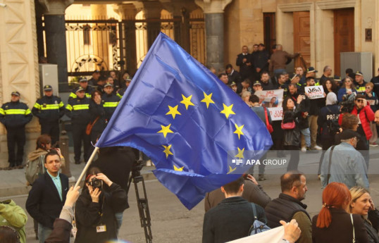 Gürcüstanda "xarici agentlər" qanununu ilə əlaqədar etiraz aksiyaları davam edir - FOTO 