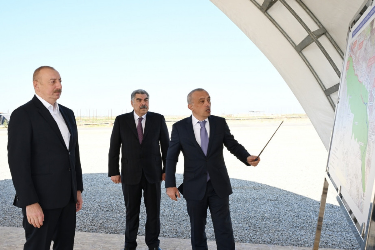 Azerbaijani President lays foundation stone for Shirvan irrigation canal, delivers speech