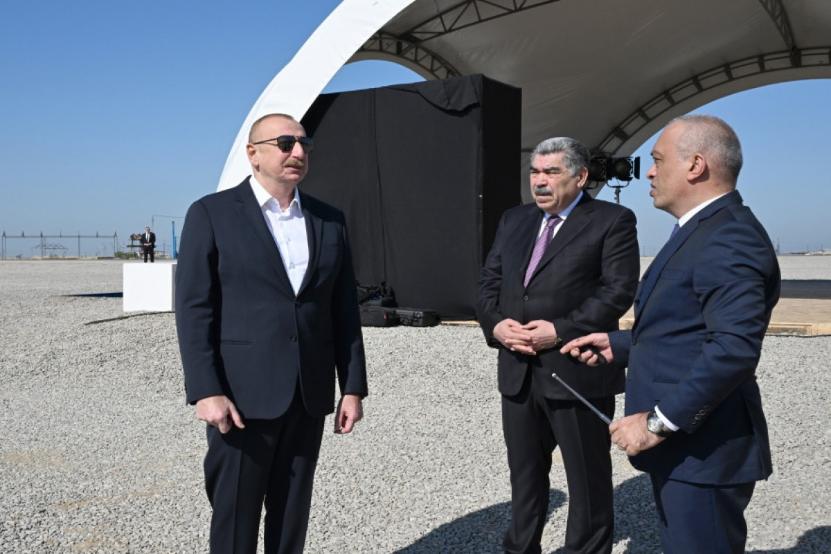 Prezident Şirvan suvarma kanalının təməlini qoyub, çıxış edib - FOTO  - YENİLƏNİB 