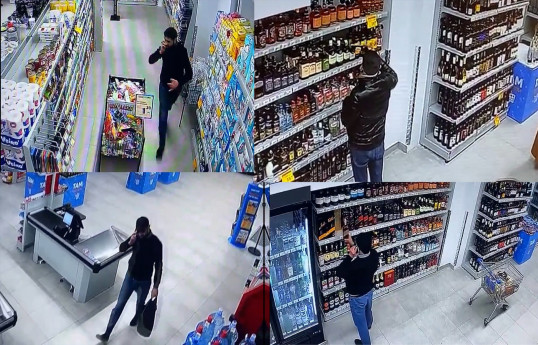 Bakıda marketdən 8000 manatlıq spirtli içki oğurlanıb - VİDEO 