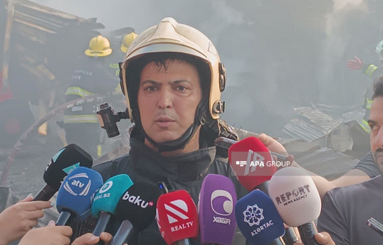 Qərargah rəisi: “Taxta bazarı”nda 800-1000 kvadratmetr ərazi yanıb
