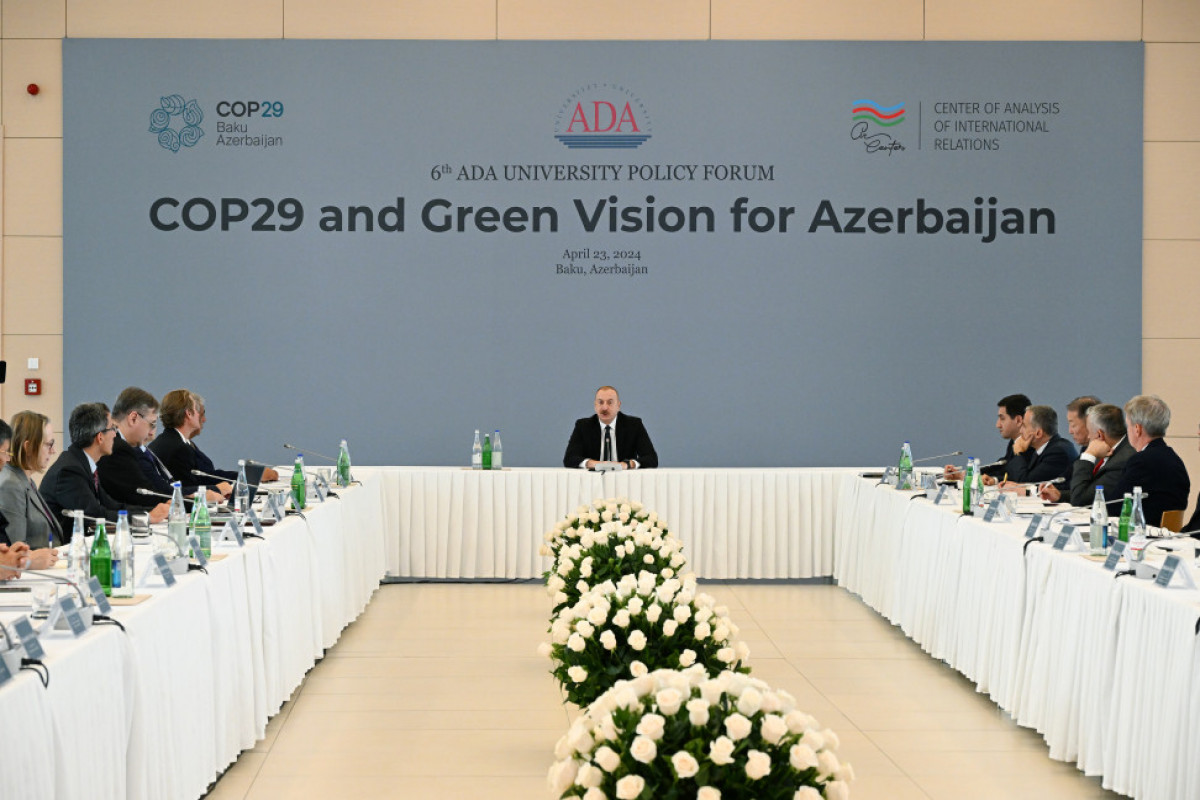 Prezident ADA Universitetində “COP29 və Azərbaycan üçün Yaşıl Baxış” beynəlxalq forumunda iştirak edib - YENİLƏNİB-1 