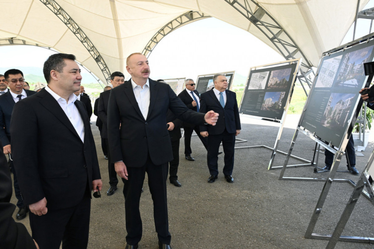 Президенты Азербайджана и Кыргызстана осмотрели разрушенные места в Физули, ознакомились с генпланом города