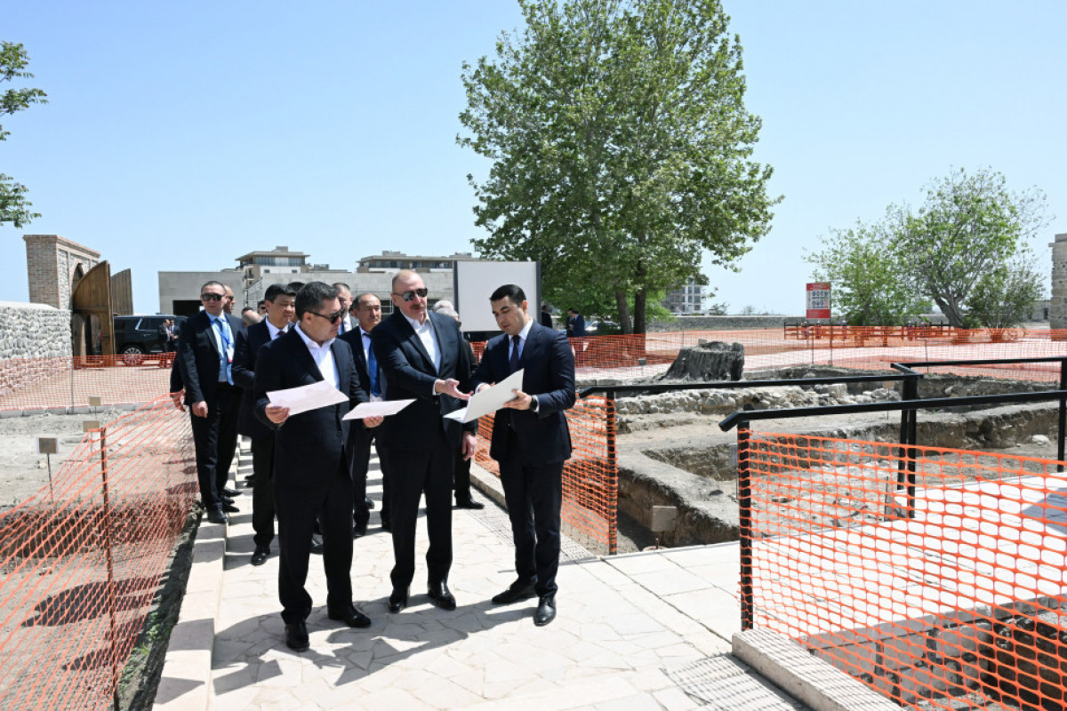 Presidents of Azerbaijan and Kyrgyzstan inspected ongoing works at Palace of Panahali Khan and Imarat complex in Aghdam-<span class="red_color">UPDATED