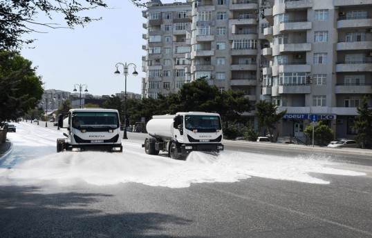 Bu gün Bakının 549 küçəsi yuyulub - YENİLƏNİB 