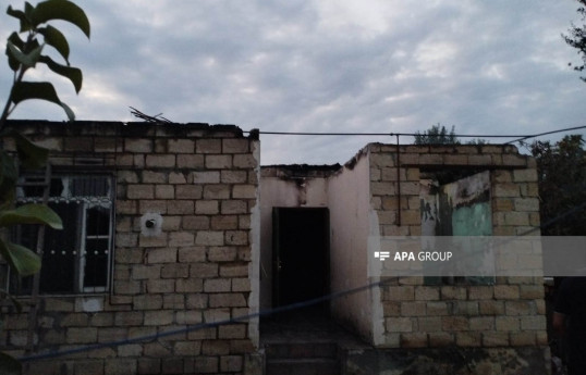 Ağdamda bir yaşayış evi tamamilə yanıb  - FOTO 
