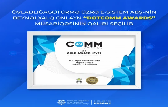 Övladlığagötürmə üzrə e-sistem “dotCOMM Awards” müsabiqəsinin qalibi seçilib