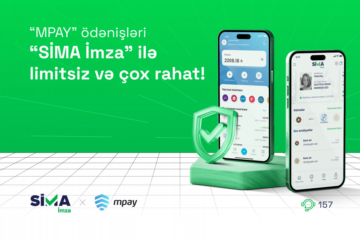 “MPAY” ödənişləri “SİMA İmza” ilə limitsiz və rahatdır!