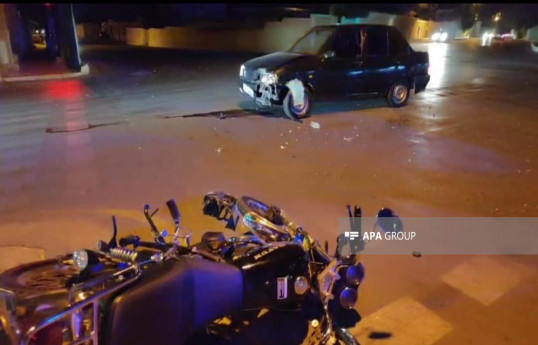 Naxçıvanda avtomobil motosikletlə toqquşub, 1 nəfər xəsarət alıb  - FOTO 