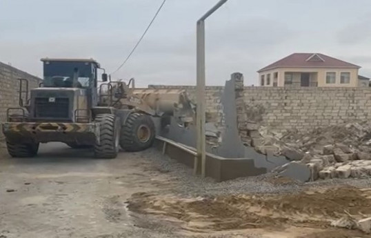 Türkanda qanunsuz tikintinin qarşısı alınıb - VİDEO 