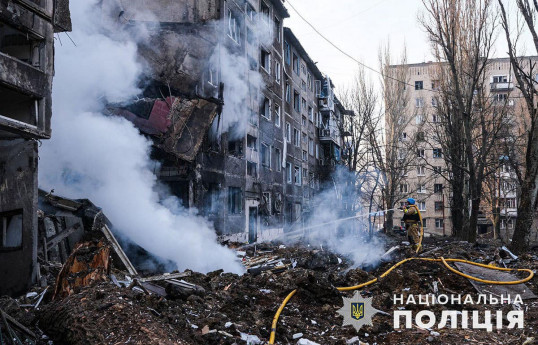 Rusiya Ukraynanı raket atəşinə tutub, 3 nəfər ölüb, 12 nəfər yaralanıb - FOTO 