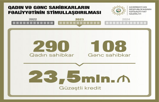 Ötən il qadınlar və gənc sahibkarlara 23.5 mln. manat güzəştli kredit verilib