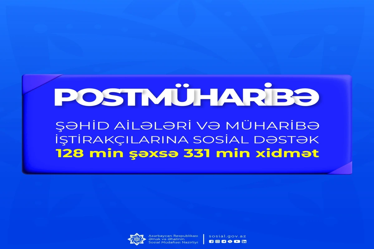 Şəhid ailələri və müharibə iştirakçılarına göstərilən xidmətin həcmi açıqlanıb