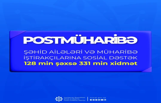 Şəhid ailələri və müharibə iştirakçılarına göstərilən xidmətin həcmi açıqlanıb