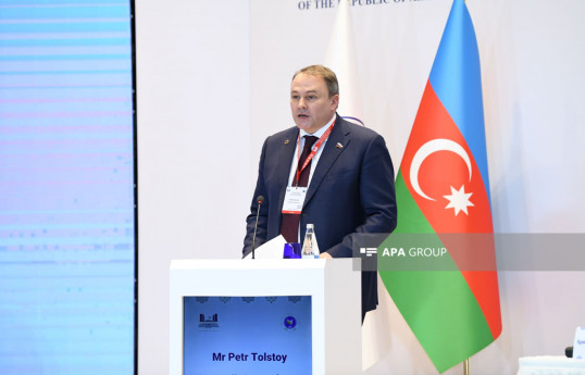 Pyotr Tolstoy Azərbaycana Asiya Parlament Assambleyasında sədrliklə bağlı uğurlar arzu edib