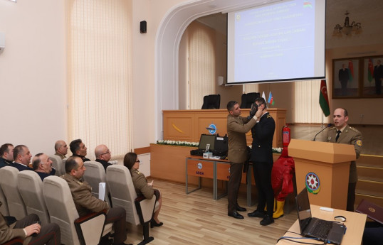 Əhalinin fövqəladə hallar zamanı mühafizəsinin təşkili mövzusunda dərs keçirilib