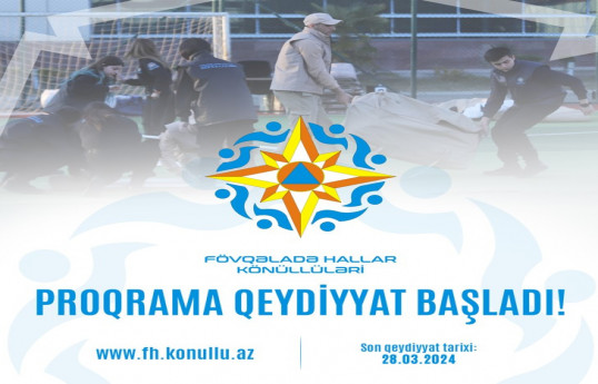 “Fövqəladə hallar könüllüləri” proqramına qeydiyyat başlanıb
