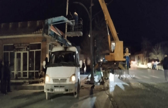 Xaçmaz şəhərinə elektrik enerjisinin verilişi bərpa edilib - FOTO  - YENİLƏNİB 