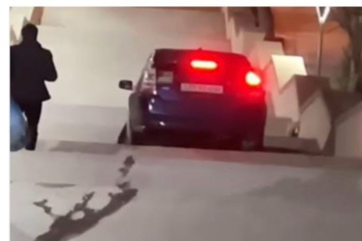 Bakıda pilləkəndə "Prius" sürən şəxs həbs edilib - FOTO 