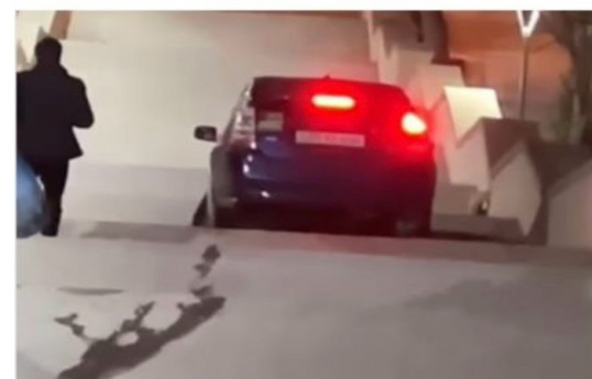 Bakıda pilləkəndə "Prius" sürən şəxs həbs edilib - FOTO 