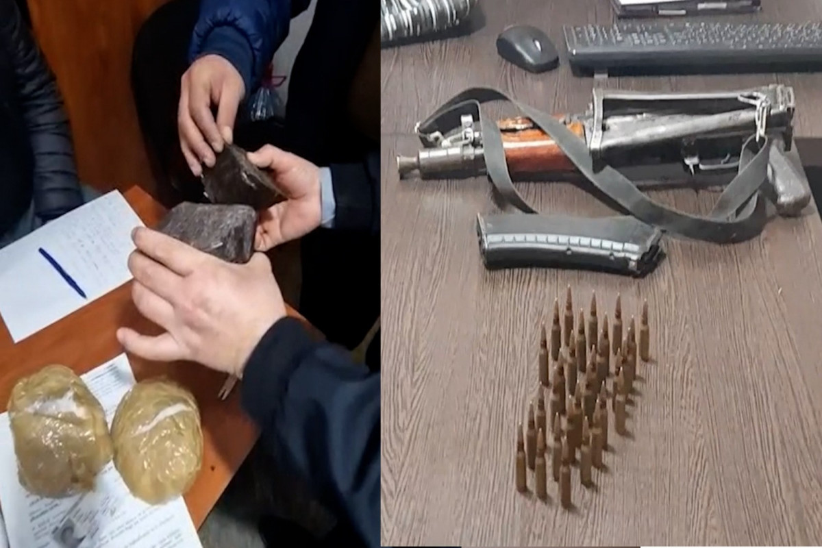 Suraxanıda 2 “Kalaşnikov”, 2 kq narkotik aşkarlanıb