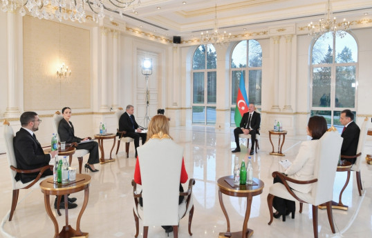 Prezident İlham Əliyev yerli televiziya kanallarına müsahibə verib - YENİLƏNİB 
