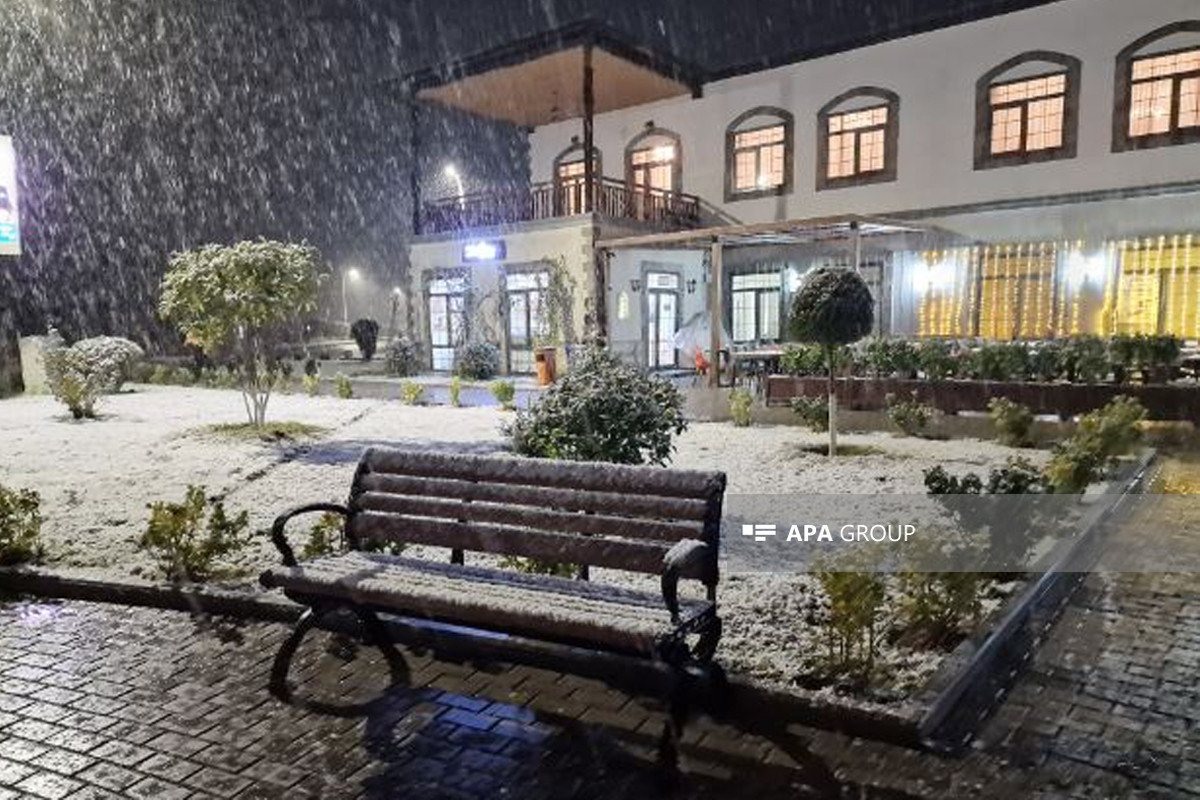 Zəngilanın əksər yerləri ağ örpəyə bürünüb - FOTO 