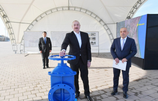 Prezident Neftçala şəhərinin içməli su təchizatı sistemlərinin istismara verilməsi mərasimində iştirak edib - YENİLƏNİB 