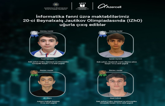 Azercell-in dəstəklədiyi məktəblilər İnformatika üzrə beynəlxalq bilik yarışmasında uğurla çıxış ediblər