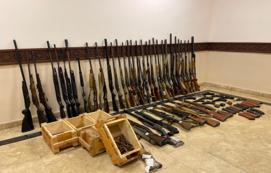 Ötən il Naxçıvan polisi əhalidən 122 odlu silah, 3000-ə yaxın döyüş sursatı götürüb