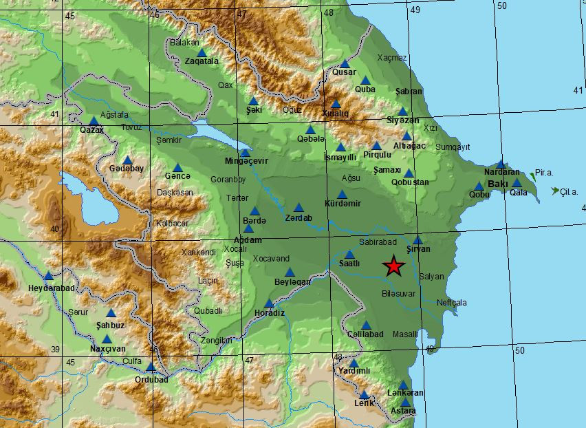 Azərbaycanda 5.0 maqnitudalı zəlzələ olub