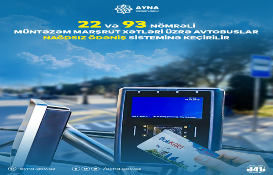 Bir neçə marşrut xətti nağdsız ödənişə keçib