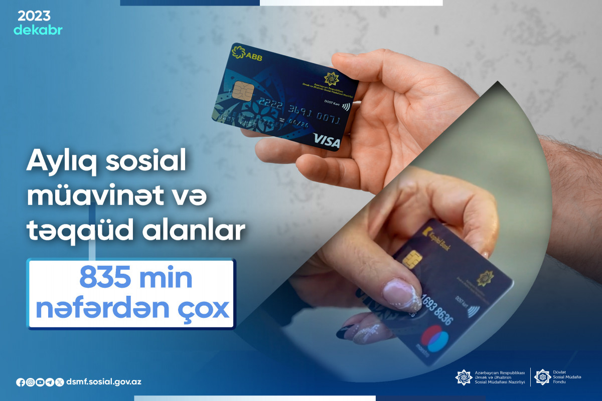 Sosial müavinət və təqaüd alanların sayı açıqlanıb