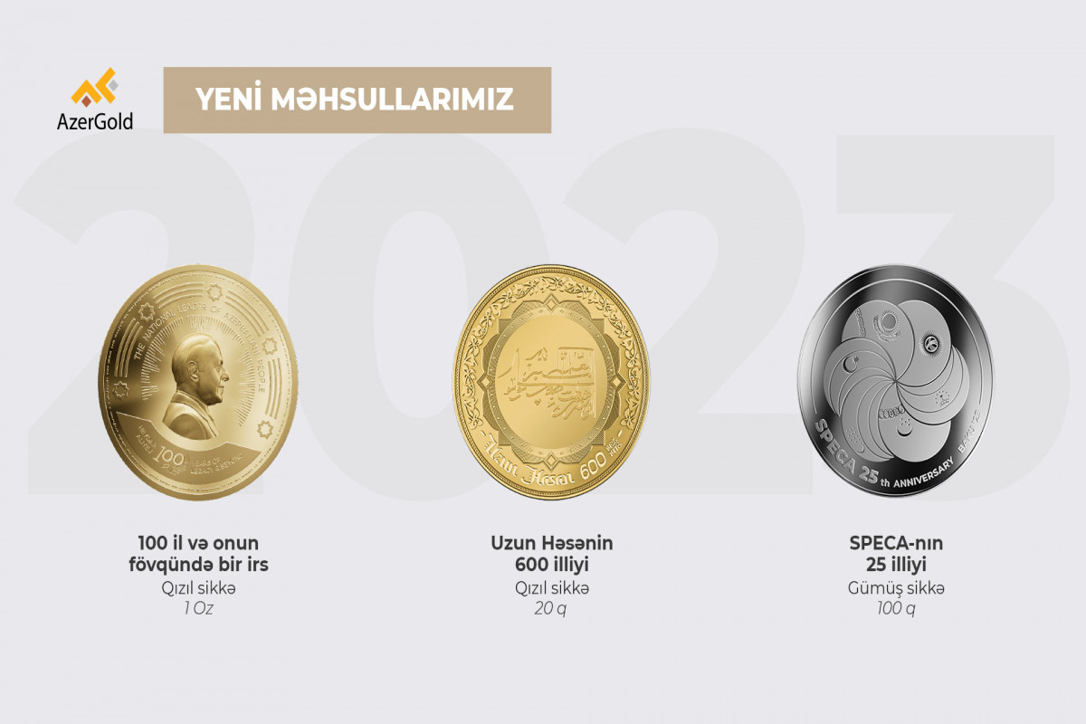 "AzerGold" 2023-cü ildə 3 dizaynda qızıl və gümüş sikkələr istehsal edib