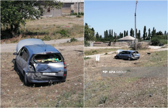Şabranda avtomobil dərəyə aşıb - FOTO 