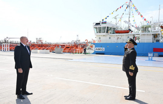 Prezident İlham Əliyev “Zəngilan” tankerinin istismara verilməsi mərasimində iştirak edib - FOTO  - YENİLƏNİB 