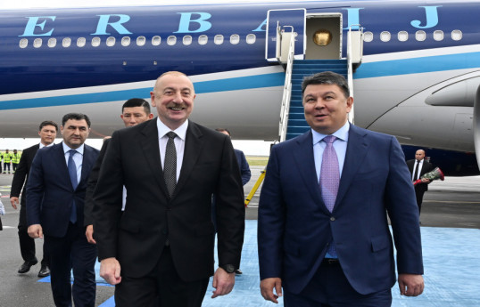 Prezident İlham Əliyev Astana şəhərinə səfərə gəlib