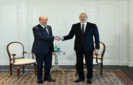 Şimali Kipr Türk Cümhuriyyətinin Prezidenti Ersin Tatar, Azərbaycan Respublikasının Prezidenti İlham Əliyev