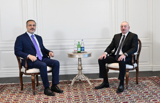 Prezident İlham Əliyev və Türkiyənin xarici işlər naziri Hakan Fidan