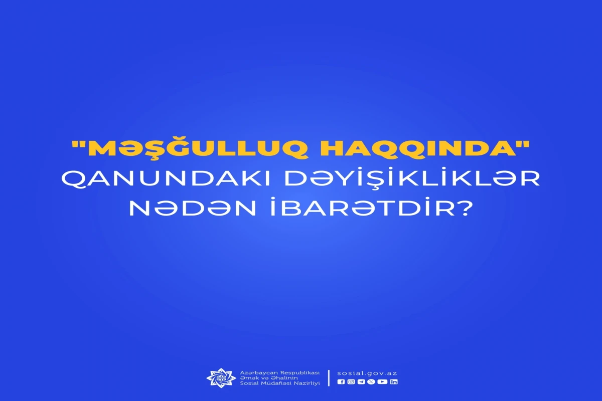 "Məşğulluq haqqında" Qanundakı dəyişikliklərə aydınlıq gətirilib