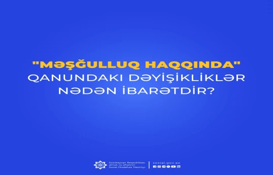 "Məşğulluq haqqında" Qanundakı dəyişikliklərə aydınlıq gətirilib