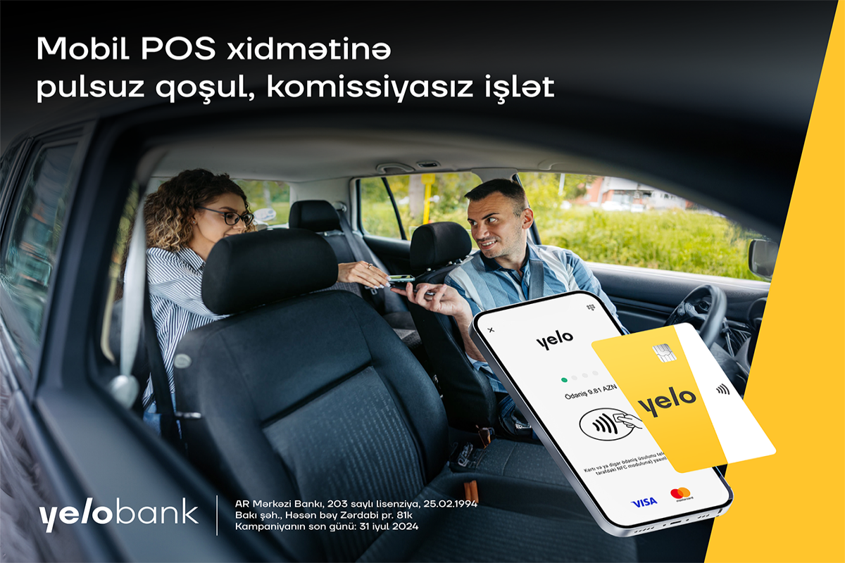Yelo Mobil POS xidmətinə pulsuz qoşul, pulsuz istifadə et