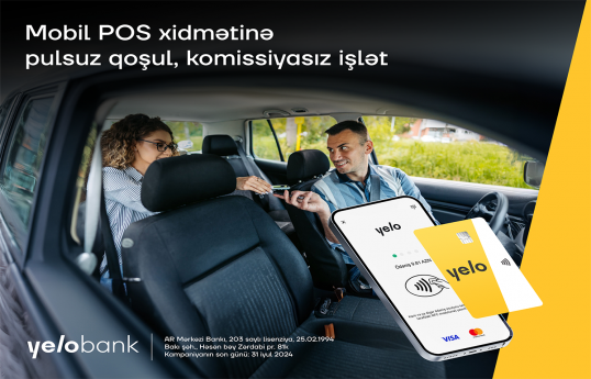 Yelo Mobil POS xidmətinə pulsuz qoşul, pulsuz istifadə et