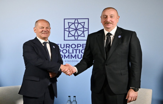 Prezident İlham Əliyev Olaf Şolts ilə görüşüb - FOTO  - YENİLƏNİB 