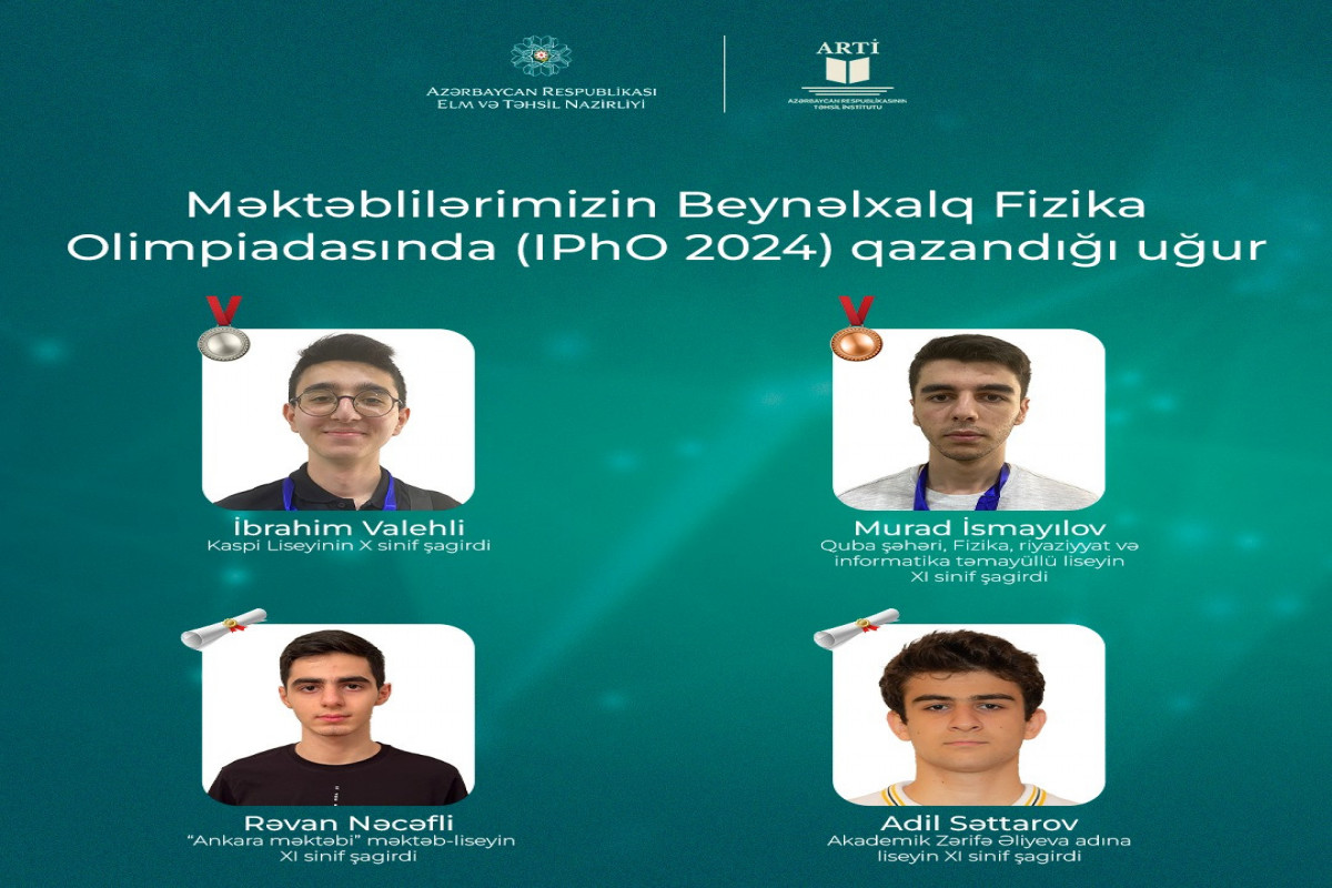 Beynəlxalq Fizika Olimpiadasında məktəblilərimiz uğur qazanıblar