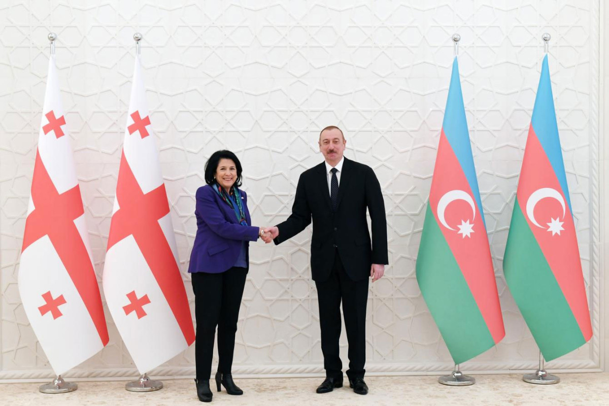 Gürcüstan Prezidenti Salome Zurabişvili, Azərbaycan Prezidenti İlham Əliyev